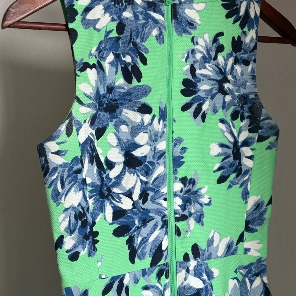 J. Crew Green and Blue Floral Dress
